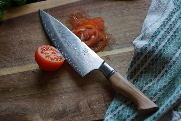 Chef knife - Ryda Knives ST650 damascus 8 inch chef knife - Snedkerværktøj