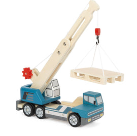 Crane truck with pallet | Vehicles | Wooden toy - Snedkerværktøj