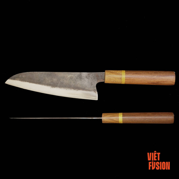 Håndlavet Asiatisk Allround Køkkenkniv i Kulstofstål (19 cm) - Snedkerværktøj