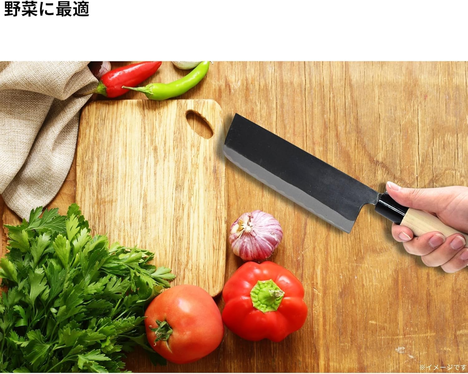 Håndsmedet Japansk Grøntsagskniv i SK85 Stål - Snedkerværktøj