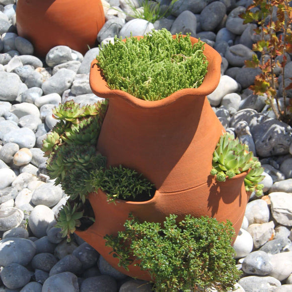 Kreativ jordbærkrukke i håndlavet terrakotta – størrelse M - Snedkerværktøj