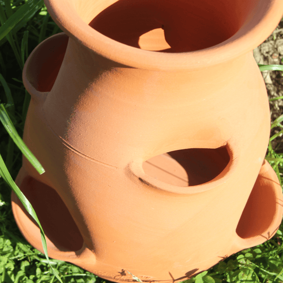 Kreativ jordbærkrukke i håndlavet terrakotta – størrelse M - Snedkerværktøj