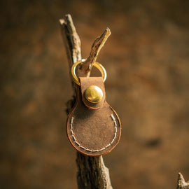 Leather Air Tag Keyring - Snedkerværktøj