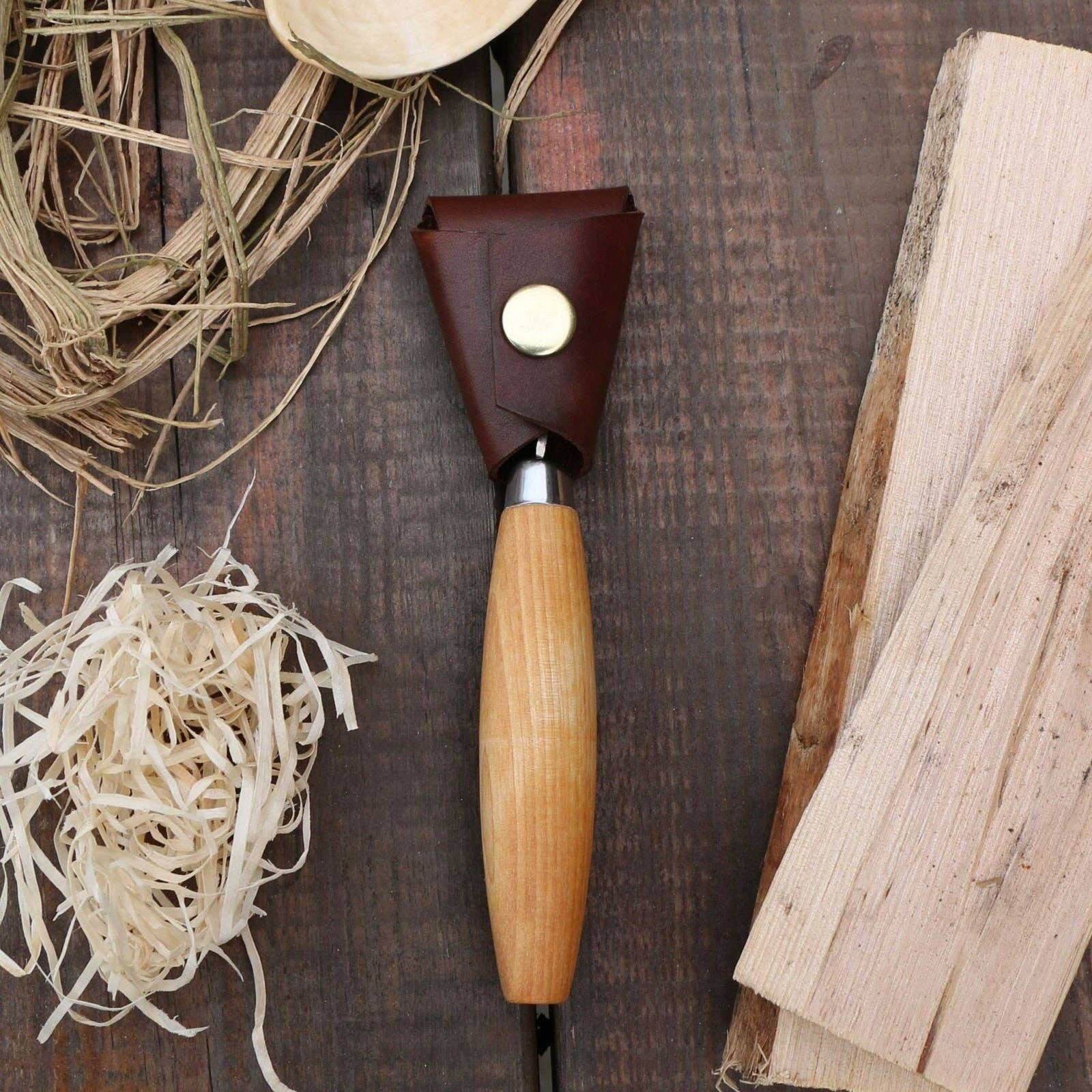 Leather Sheath Mora Crook Spoon Knife 164 - Snedkerværktøj