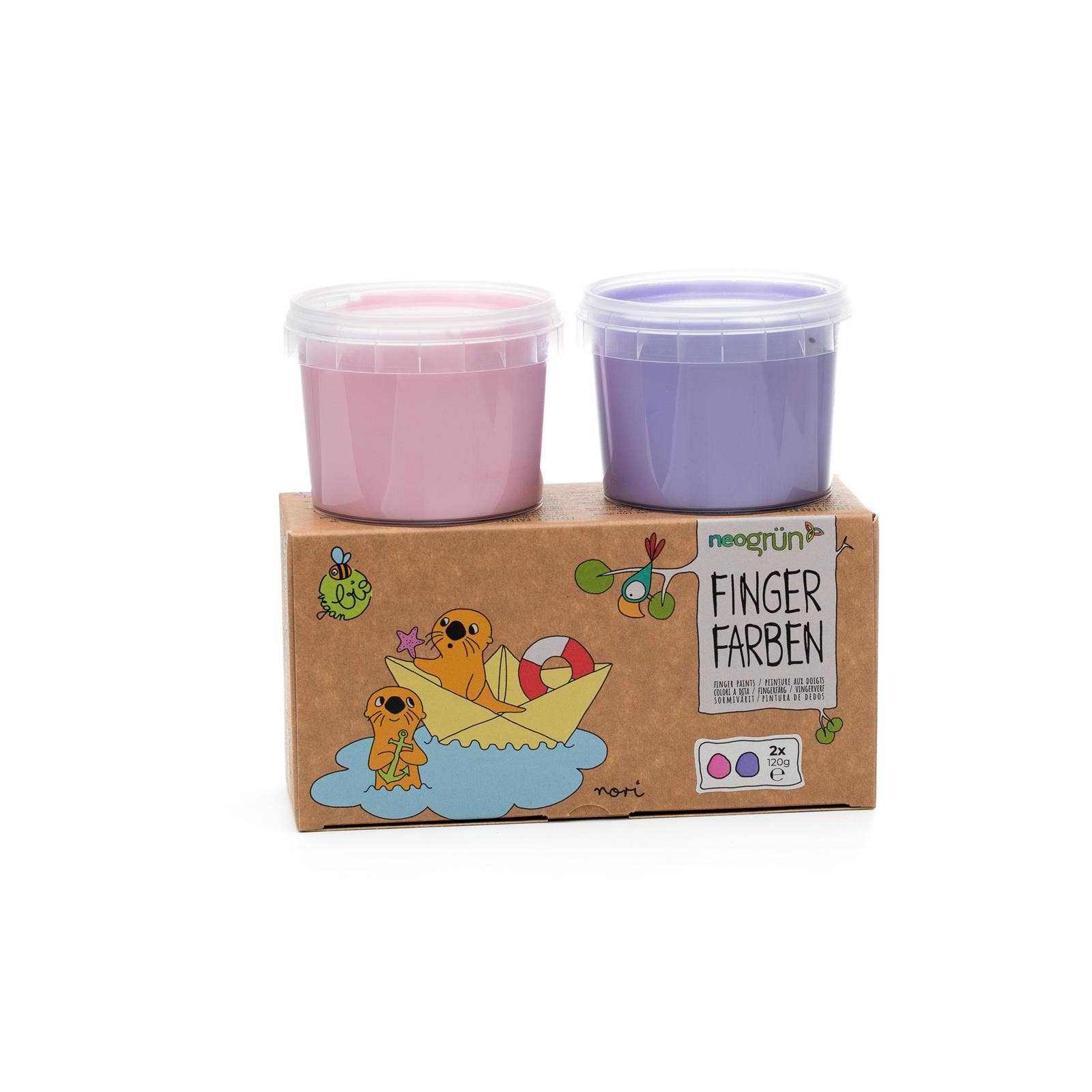 Organic vegan finger paints set of 2 “Nori” pink/purple - Snedkerværktøj