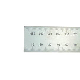 Rustfri Stållineal med 4 Skalaer - 300mm - Snedkerværktøj