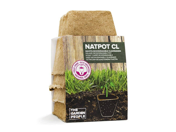 Square natural fiber pots 8x8 cm (4u) - NATPOT CL - Snedkerværktøj