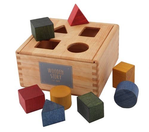 Stacking Montessori Toy Shape Sorter Box Rainbow - Snedkerværktøj