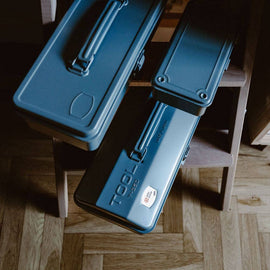 TOYO Steel Værktøjskasse Y - 350 – Blue Grey - Snedkerværktøj