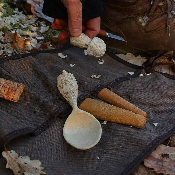 Værktøjsrulle i kraftigt kanvas - Håndlavet - Snedkerværktøj