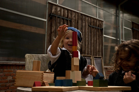 Wooden Blocks In Sack XL - 50 pcs Rainbow - Snedkerværktøj