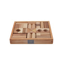 Wooden Blocks In Tray - 30 pcs Natural - Snedkerværktøj