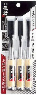 3 Japanske stemmejern i sæt - Gisuke - Snedkerværktøj