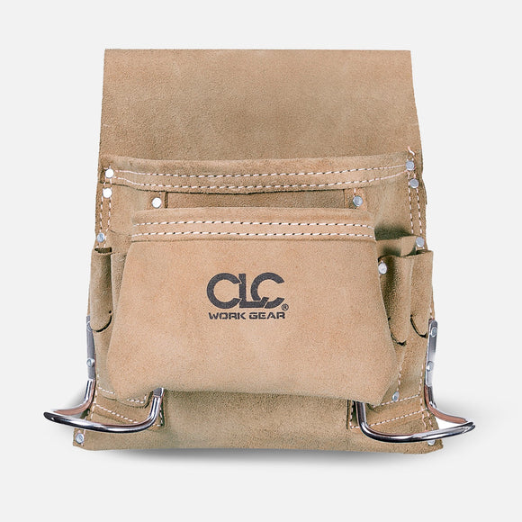 Søm- og værktøjslomme i læder, lille - Snedkerværktøj